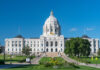 White domed building under a clear blue sky.