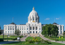 White domed building under a clear blue sky.