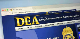 DEA website homepage displayed on a computer screen.
