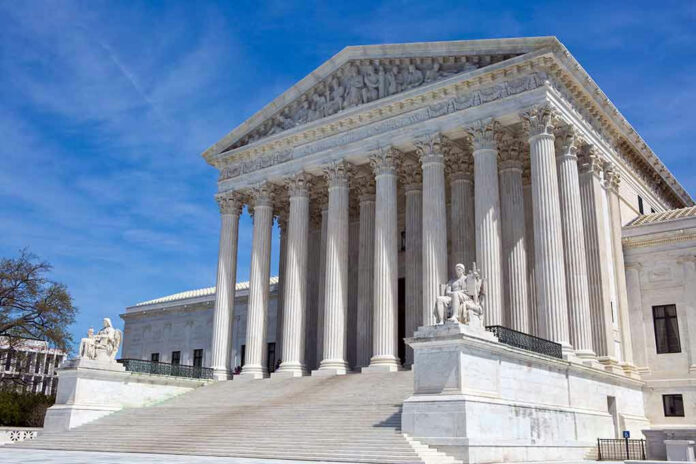 529874140 United States Supreme Court Building front entrance.