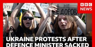Mass protests in Ukraine after Zelensky sacks popular defence minister | BBC News