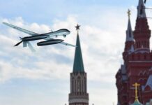 $2 Compass Upends Battlefield Tech military drone flying near ornate red-brick towers