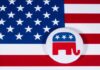 Supreme Court Twist Supercharges GOP American flag with GOP elephant button